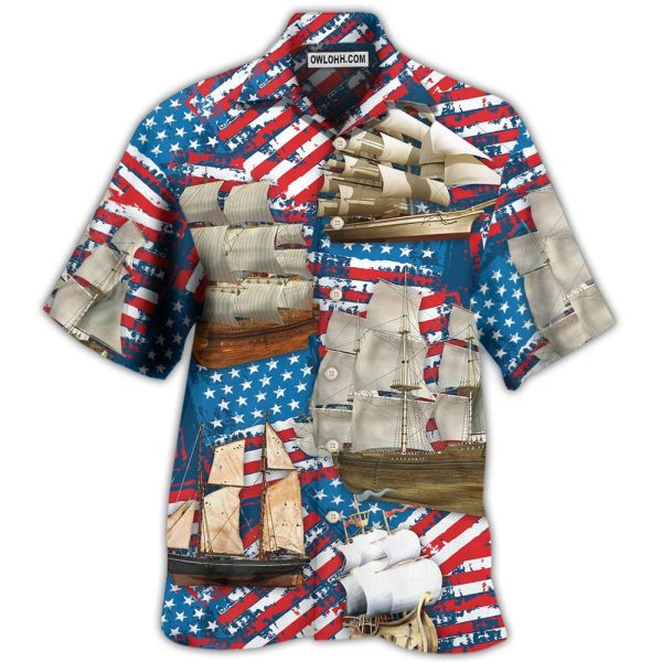 Sailing America Independence Day - Hawaiian Shirt Jezsport.com