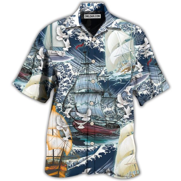 Sailing Dove Love Big Wave - Hawaiian Shirt Jezsport.com