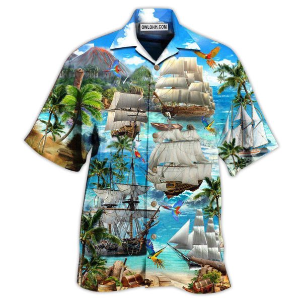 Sailing Ship In The Sea - Hawaiian Shirt Jezsport.com