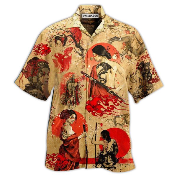 Samurai Girl Strong - Hawaiian Shirt Jezsport.com