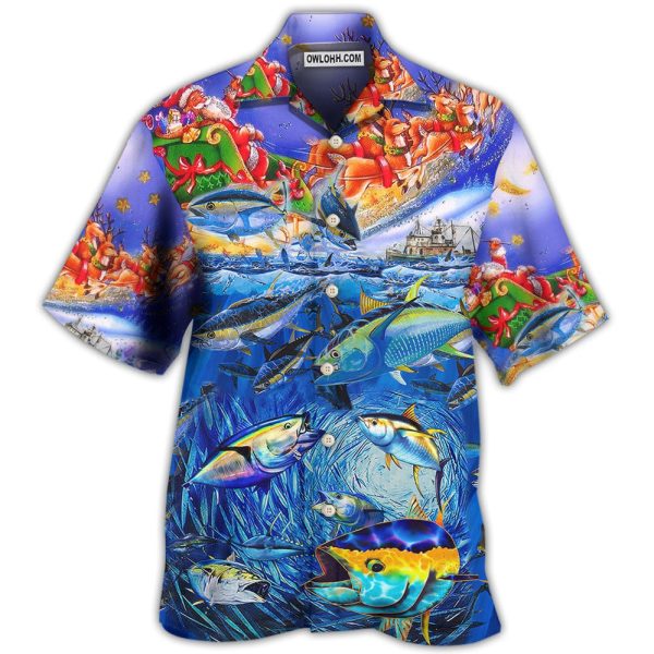 Fishing Santa Claus Love Ocean - Hawaiian Shirt Jezsport.com