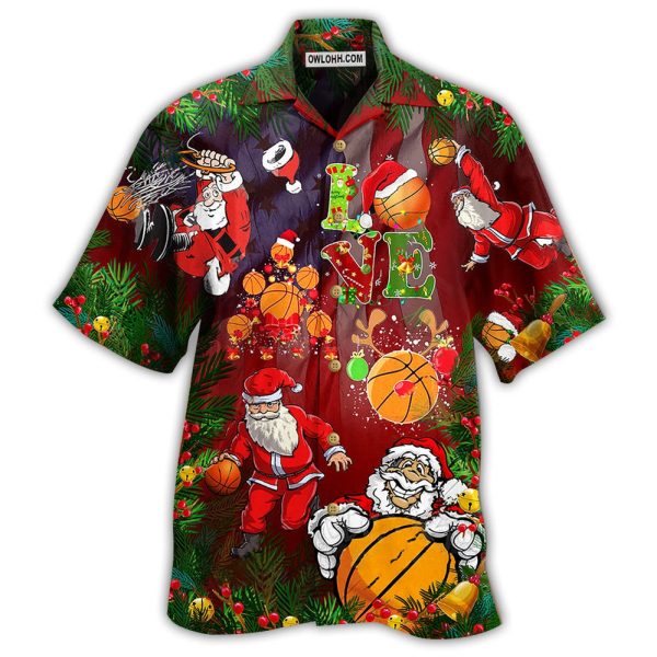 Basketball Santa Love Basketball - Hawaiian Shirt Jezsport.com