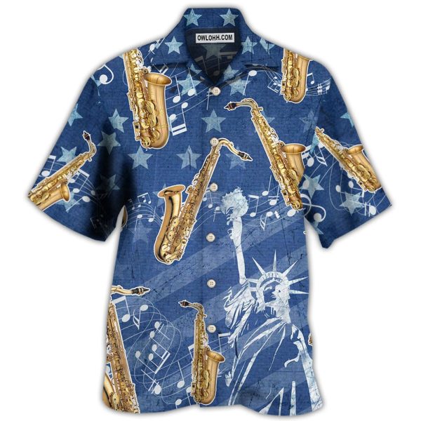 Saxophone Music America Independence Day - Hawaiian Shirt Jezsport.com