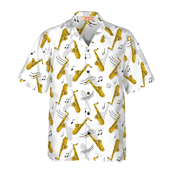 Saxophone Seamless Pattern Hawaiian Shirt Jezsport.com