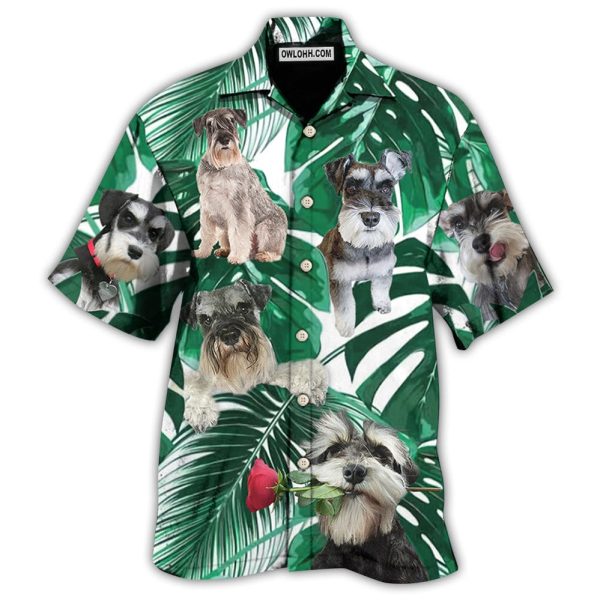 Schnauzer Miniature Tropical Leaf - Hawaiian Shirt Jezsport.com