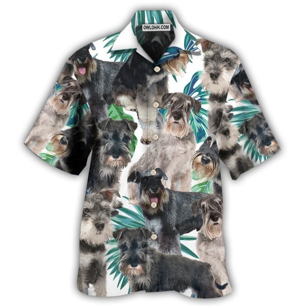 Schnauzer Dog Tropical Leaf Cool - Hawaiian Shirt Jezsport.com