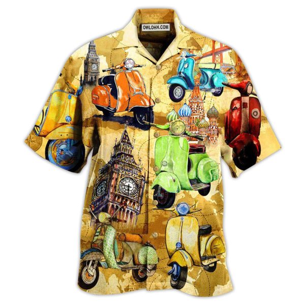 Scooter Life Is Short And The World Is Wide With Stunning Color - Hawaiian Shirt Jezsport.com