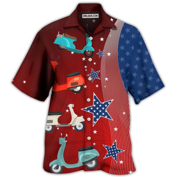 Scooter USA Star Independence Day - Hawaiian Shirt Jezsport.com