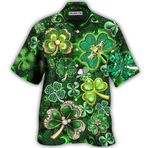 Irish Shamrock Leaf Diamond - Hawaiian Shirt Jezsport.com
