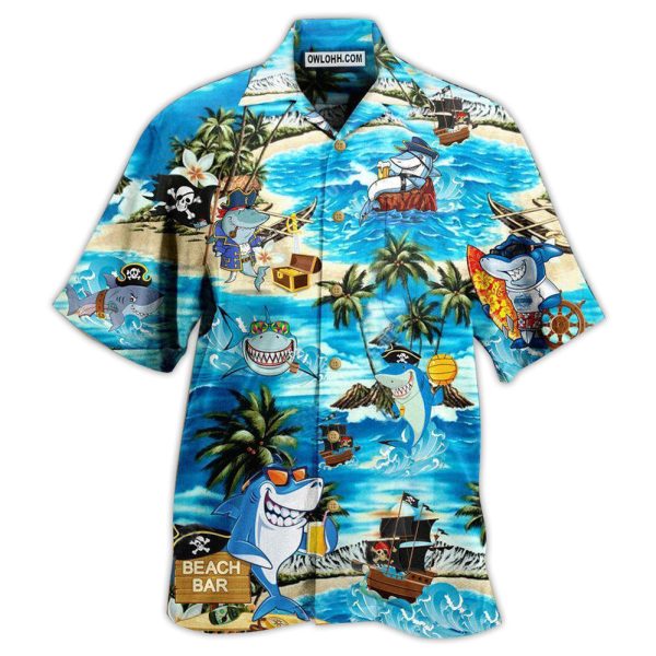 Shark Amazing Pirate Beach Bar - Hawaiian Shirt Jezsport.com