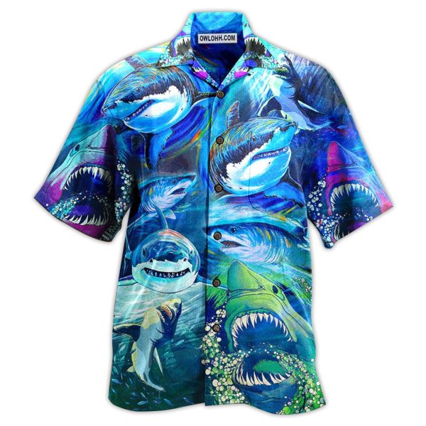 Shark Be A Shark Blue Ocean - Hawaiian Shirt Jezsport.com