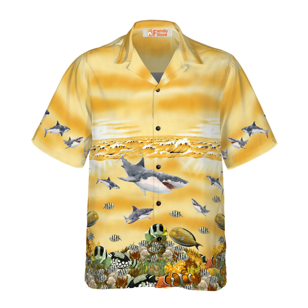 Shark Beach Hawaiian Shirt Jezsport.com