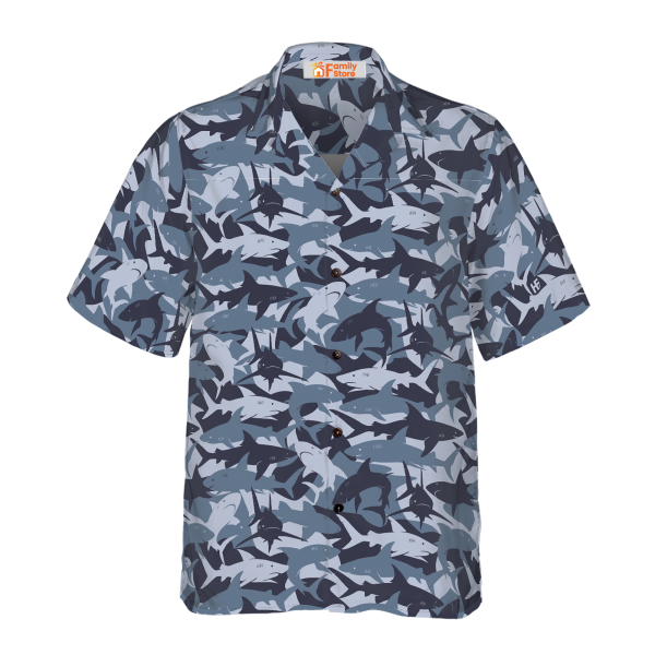 Shark Camouflage Hawaiian Shirt Jezsport.com