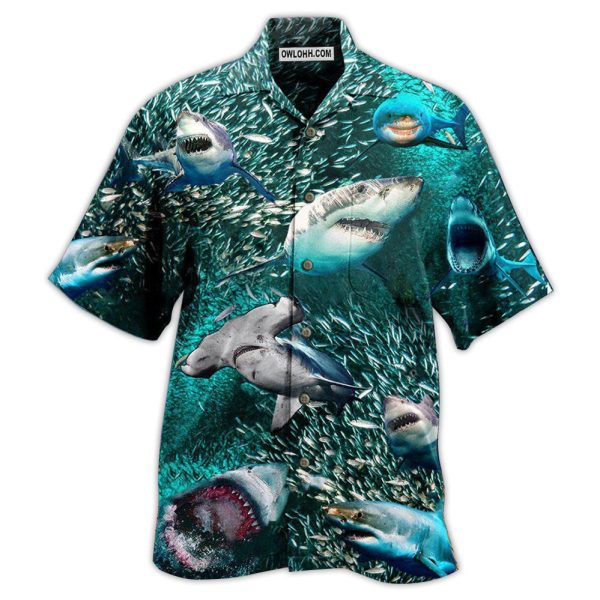 Shark In A World Full Of Fish Be A Shark - Hawaiian Shirt Jezsport.com