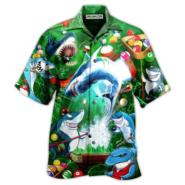 Shark It Takes Lots Of Balls To Play Pool Cool - Hawaiian Shirt Jezsport.com