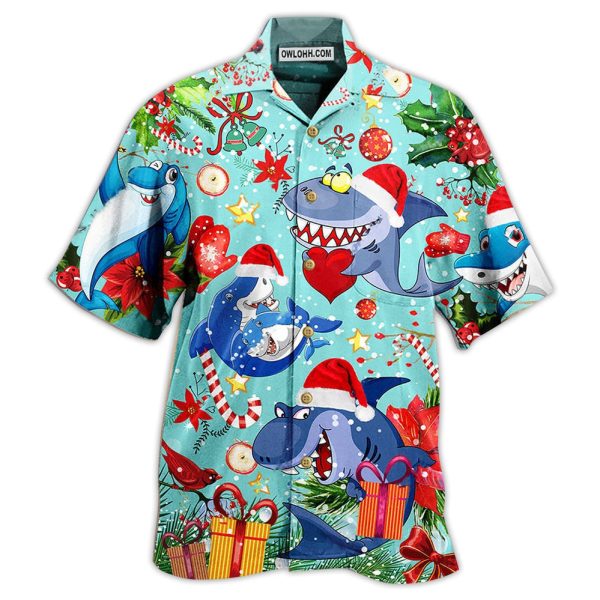 Shark Love Christmas - Hawaiian Shirt Jezsport.com