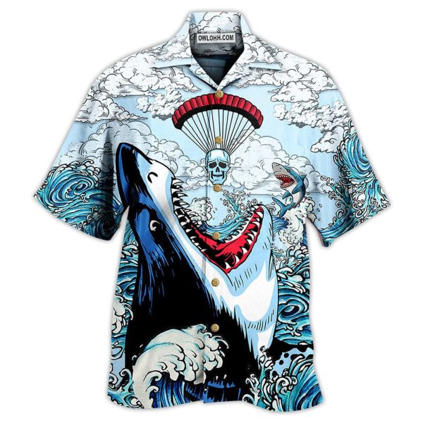 Shark Love Skull Style - Hawaiian Shirt Jezsport.com