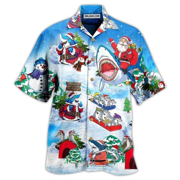 Shark Santa Love Xmas - Hawaiian Shirt Jezsport.com