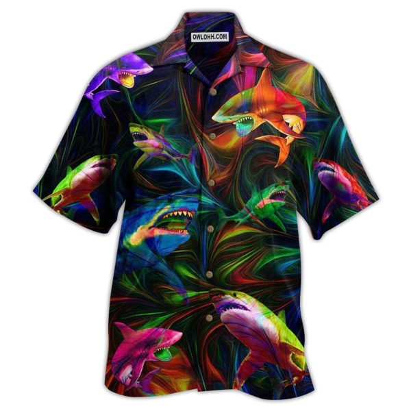 Shark Neon Style Lover - Hawaiian Shirt Jezsport.com