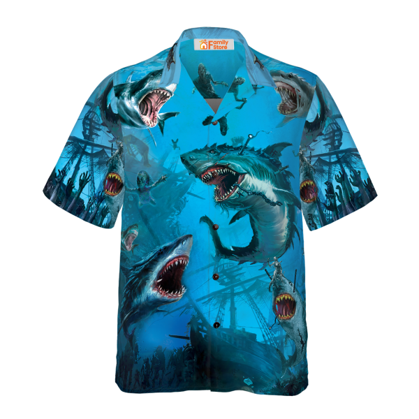 Shark Under The Sea Hawaiian Shirt Jezsport.com