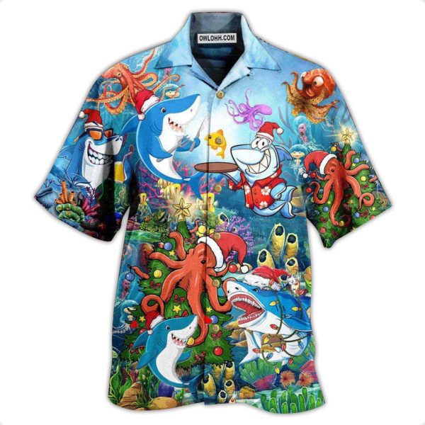 Shark Happy New Year - Hawaiian Shirt Jezsport.com