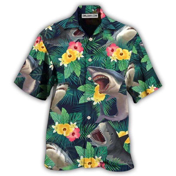 Shark Tropical Summer Vibes - Hawaiian Shirt Jezsport.com