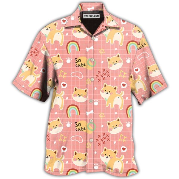 Shiba Inu Cute Rainbow - Hawaiian Shirt Jezsport.com