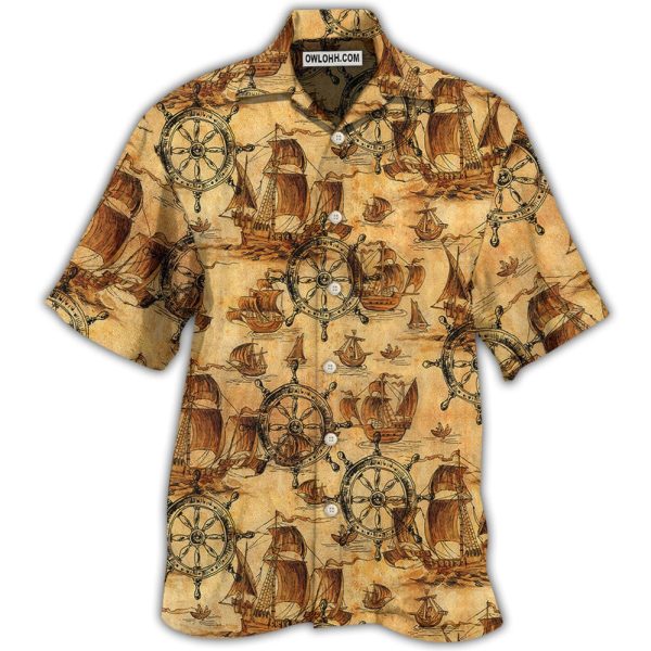 Ship Wheel Sea Vintage Style - Hawaiian Shirt Jezsport.com