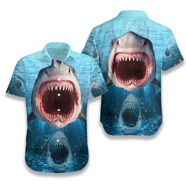 Show Your Teeth Shark Hawaiian Shirt Jezsport.com