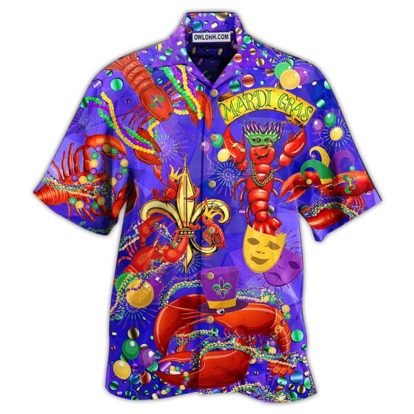 Mardi Gras Shrimp Love Animals - Hawaiian Shirt Jezsport.com