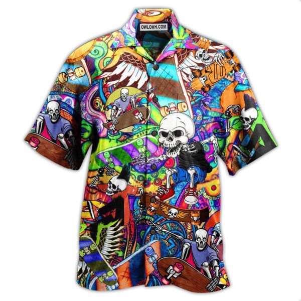 Skull Amazing Skateboarding - Hawaiian Shirt Jezsport.com