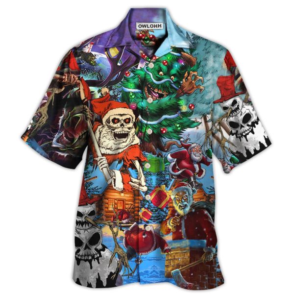 Skull And Christmas Scary Style - Hawaiian Shirt Jezsport.com