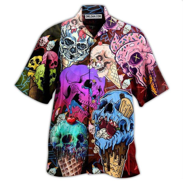 Skull And Ice Cream - Hawaiian Shirt Jezsport.com