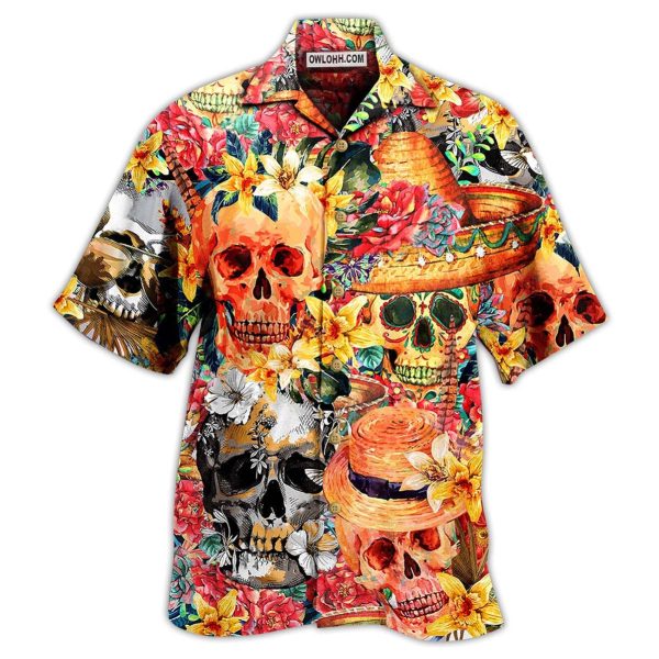 Skull Beautiful And Flowers - Hawaiian Shirt Jezsport.com