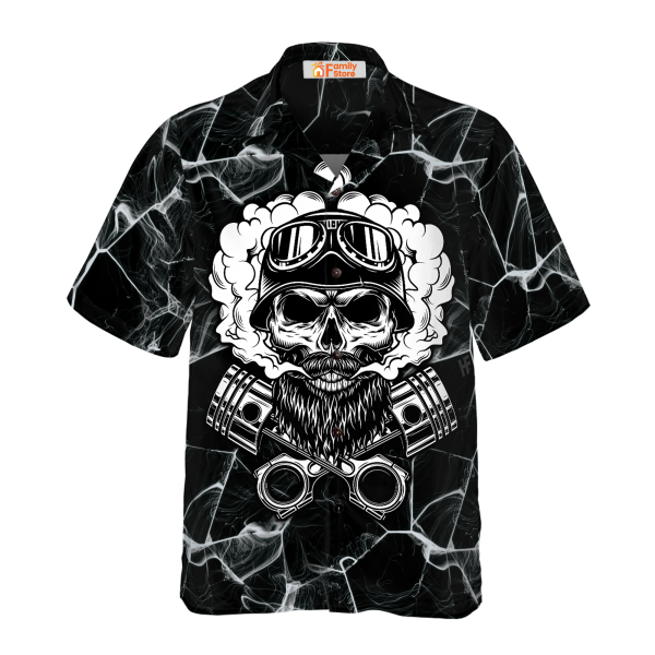 Skull Biker Motocycle Hawaiian Shirt, Motorcycle Shirts For Men And Women Jezsport.com