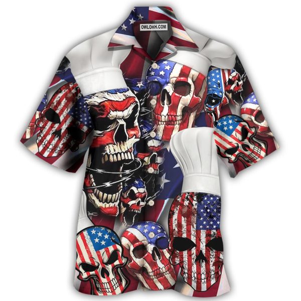 Skull Chef America Independence Day - Hawaiian Shirt Jezsport.com