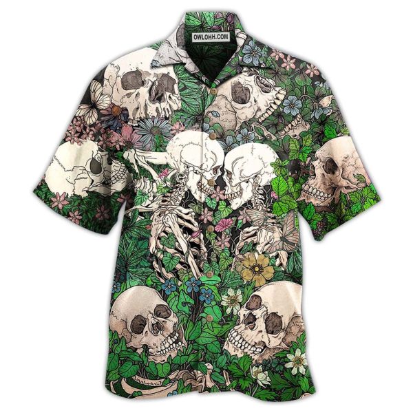 Skull Couple Kiss - Hawaiian Shirt Jezsport.com