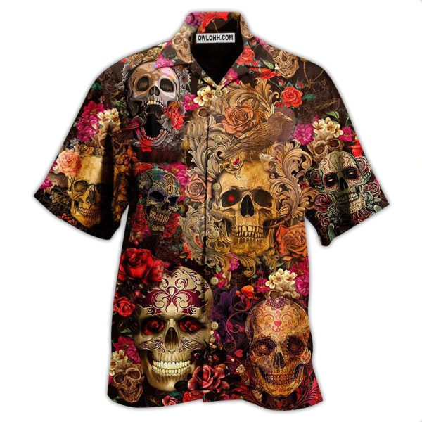 Skull Day Of The Dead Floral - Hawaiian Shirt Jezsport.com