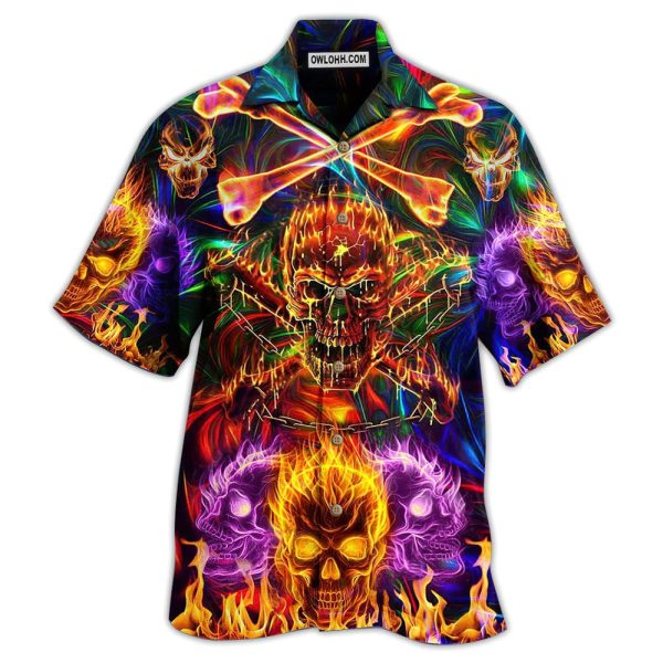 Skull Fire Angry - Hawaiian Shirt Jezsport.com