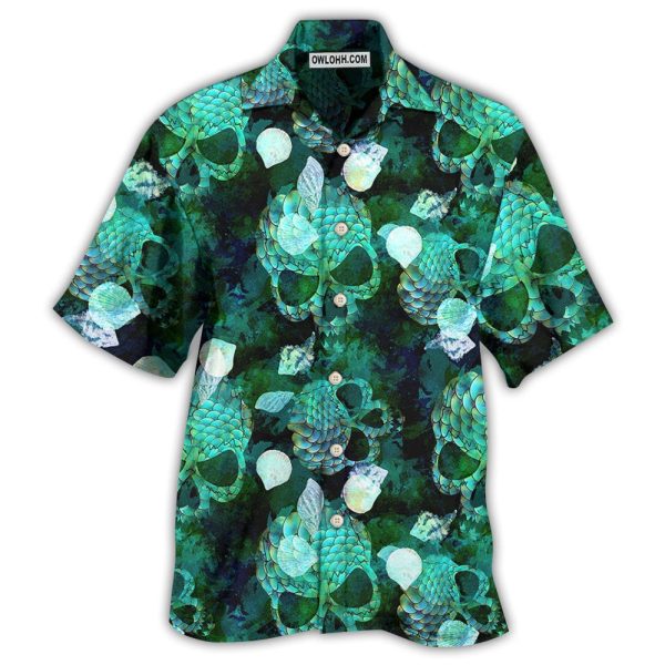 Skull Fish Green Style - Hawaiian Shirt Jezsport.com