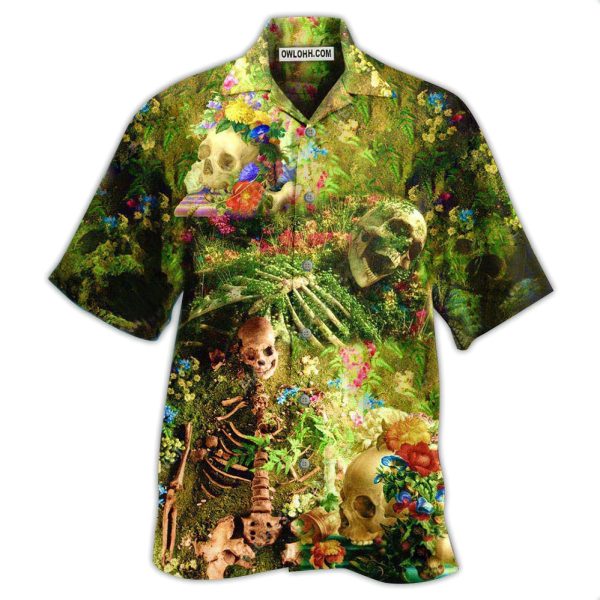 Skull Flower Skeleton Forever - Hawaiian Shirt Jezsport.com