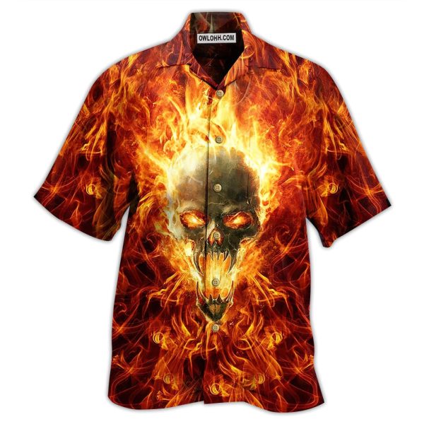 Skull Hot As Hell Psycho As Well - Hawaiian Shirt Jezsport.com