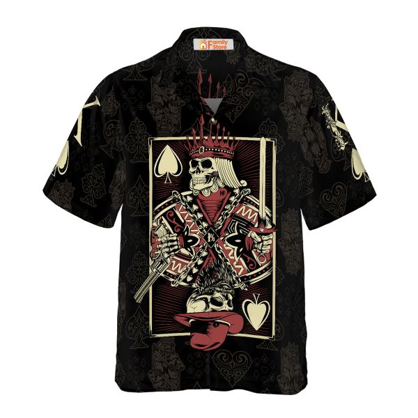 Skull King Of Spades Card Hawaiian Shirt Jezsport.com