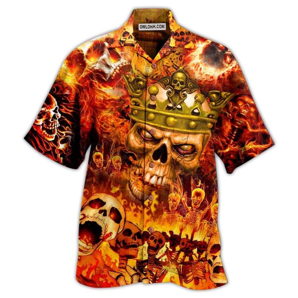 Skull King On Fire - Hawaiian Shirt Jezsport.com