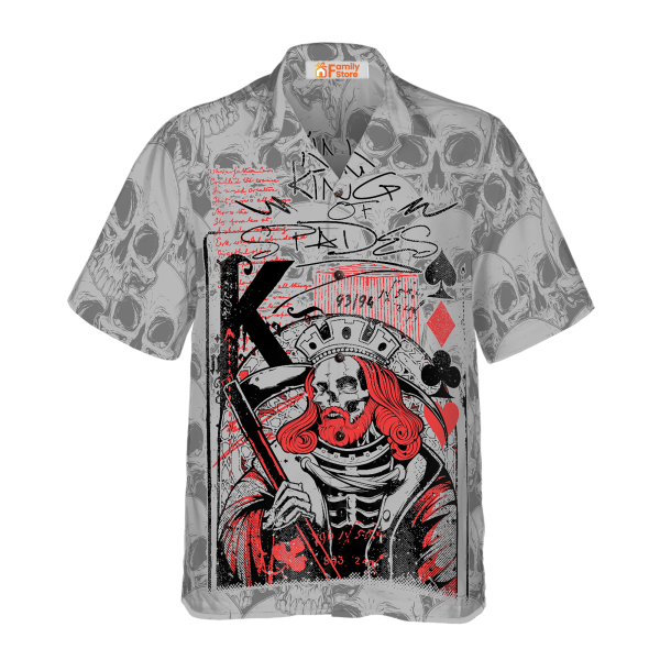 Skull King Spades Skull Hawaiian Shirt, Best Skull Shirt For Men And Women Jezsport.com