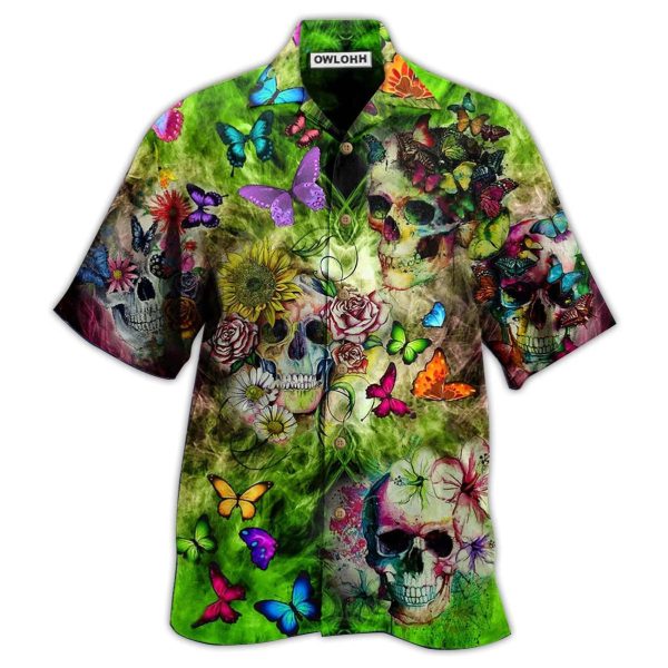 Skull Love Butterfly - Hawaiian Shirt Jezsport.com