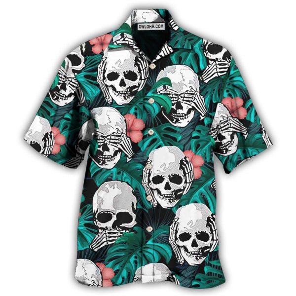 Skull Love Beautiful Life - Hawaiian Shirt Jezsport.com