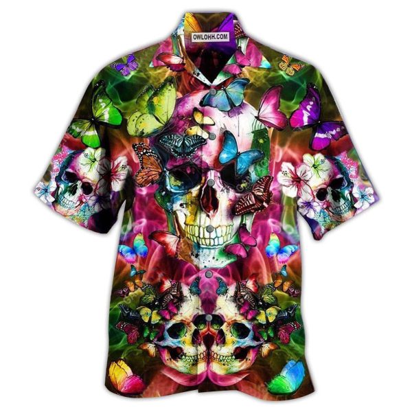 Skull Love Life Cool Floral - Hawaiian Shirt Jezsport.com