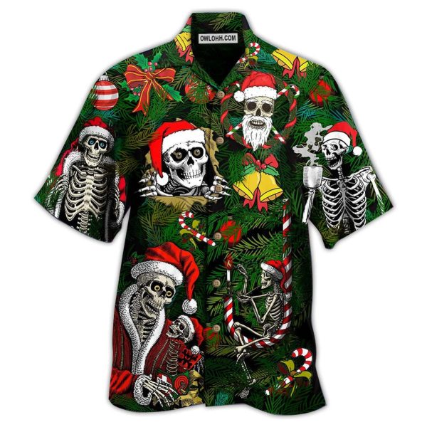 Skull Merry Xmas Happy - Hawaiian Shirt Jezsport.com