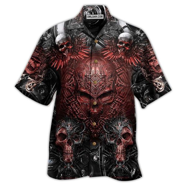 Skull Metal Style Angry - Hawaiian Shirt Jezsport.com